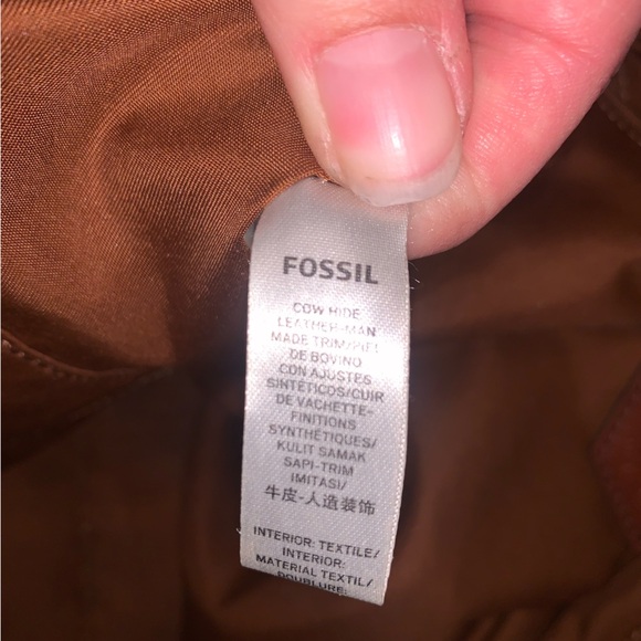 Fossil Cow Suede Rayna Large Boho Western Brown Leather Tote Purse Bag Fringe - Picture 13 of 15